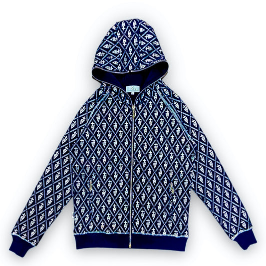 tREv Monogram Full-Zip Sweater