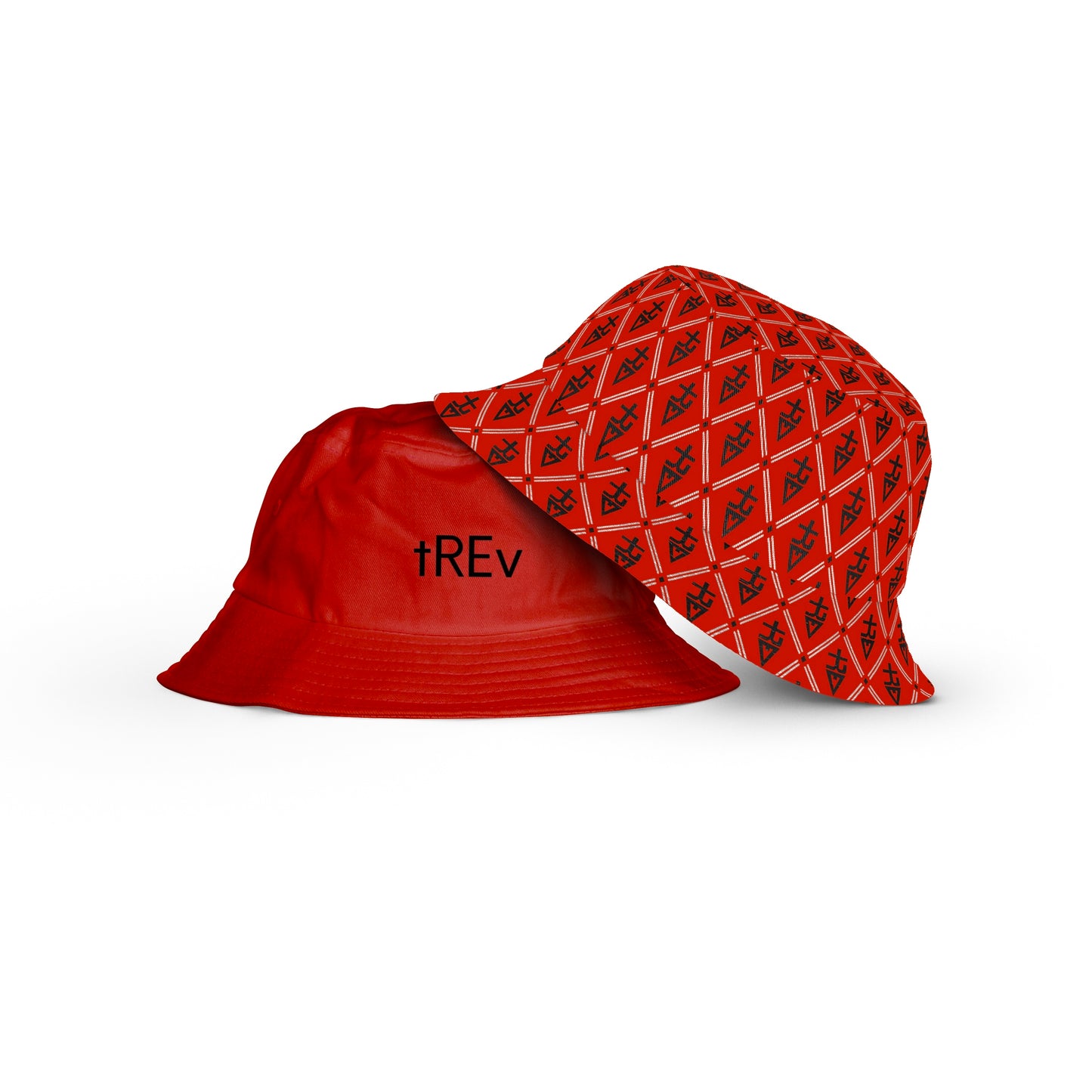 tREv Monogram Reversible Bucket Hat - Red