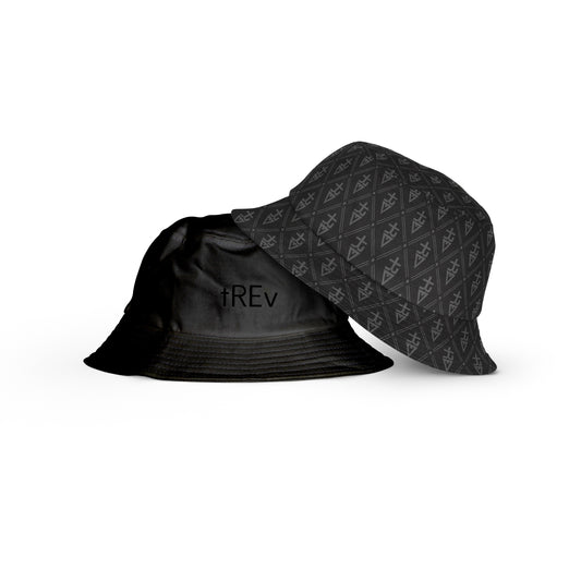 tREv Monogram Reversible Bucket Hat - Blacked Out