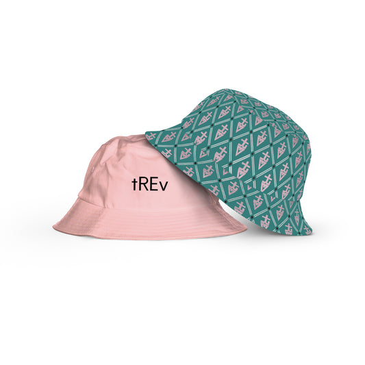 tREv Monogram Reversible Bucket Hat - Lotus